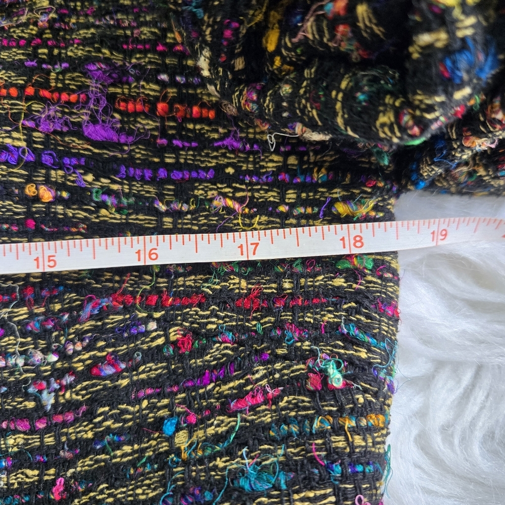 ANN MAY Size 6 Silk‎ Woven Dark Colorful Career Blazer Jacket Academia Old Money - Picture 7 of 12